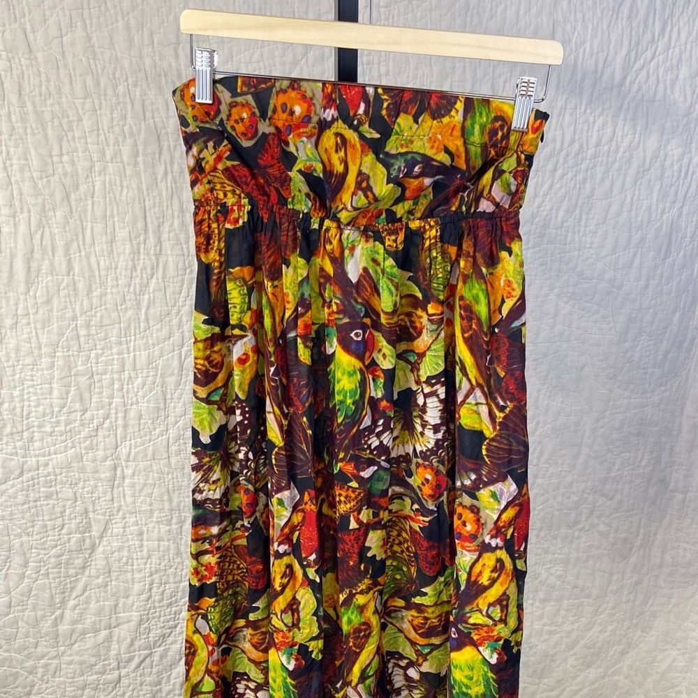 DesigualโColorful Tropical Print Strapless Maxi Dress